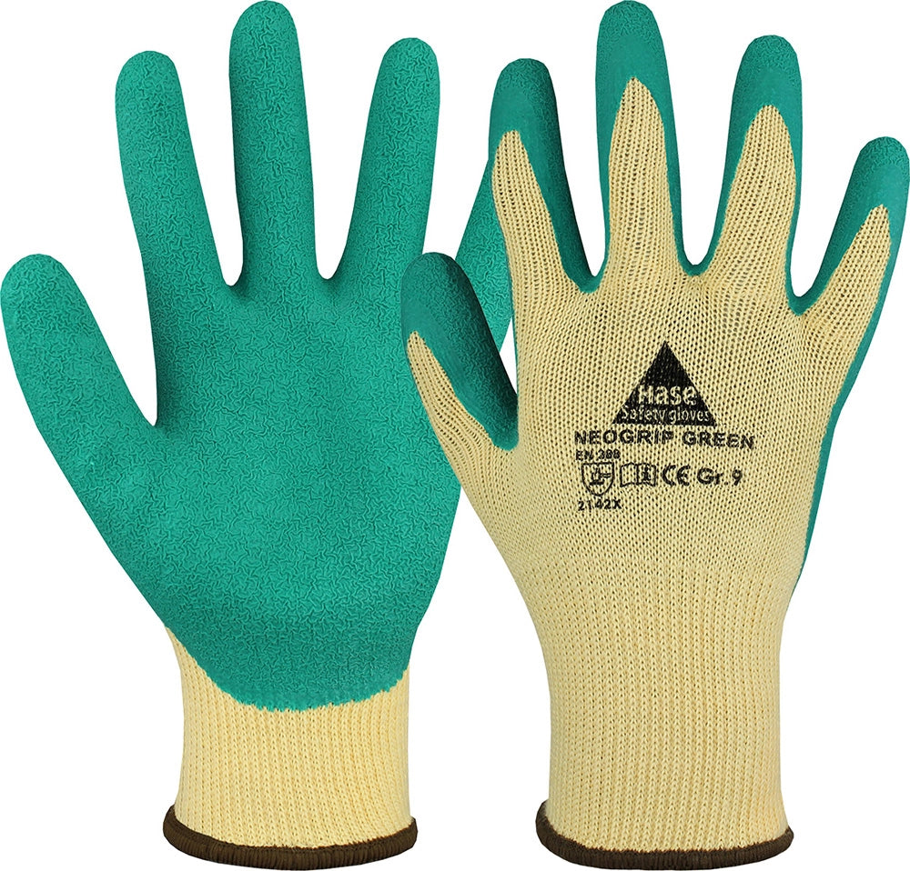 Hase Safety Gloves Neogrip Green