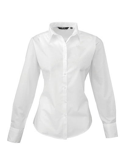 Premier Langärmelige Bluse, Popelin PR300