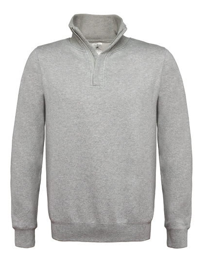 B&C ID.004 Basic-Sweatshirt mit 1/4 ressverschluss