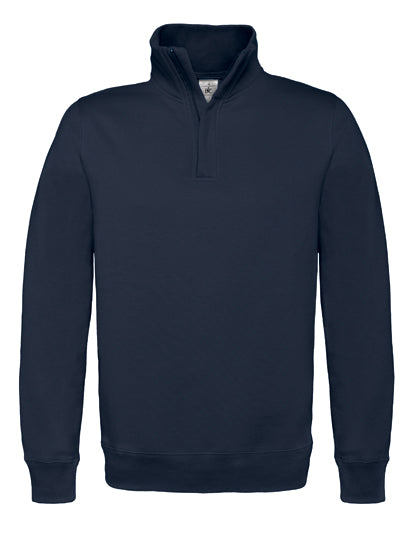 B&C ID.004 Basic-Sweatshirt mit 1/4 ressverschluss
