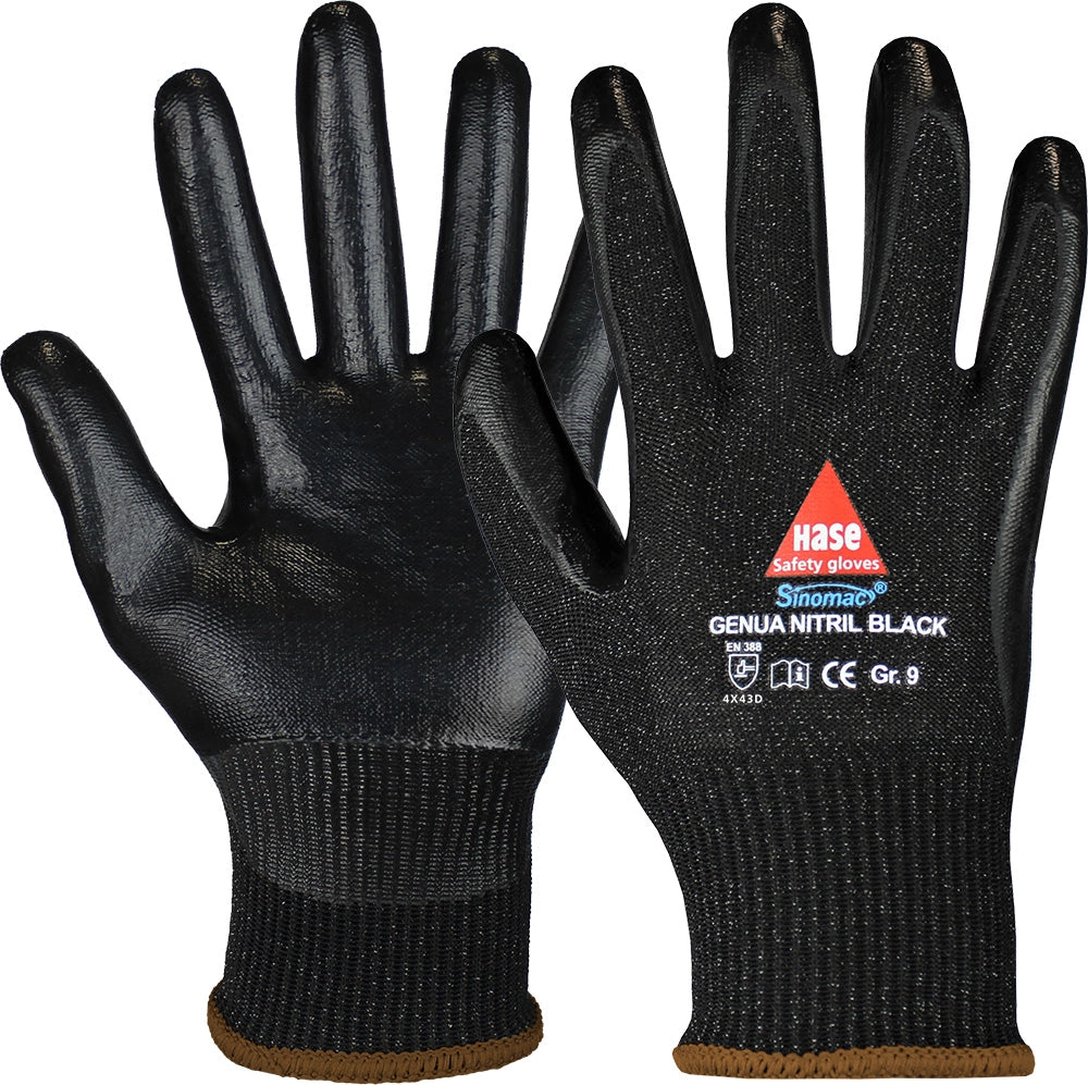 Hase Safety Gloves Genua Nitril Black