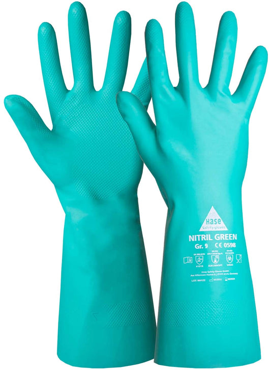 Hase Safety Gloves Nitril Green