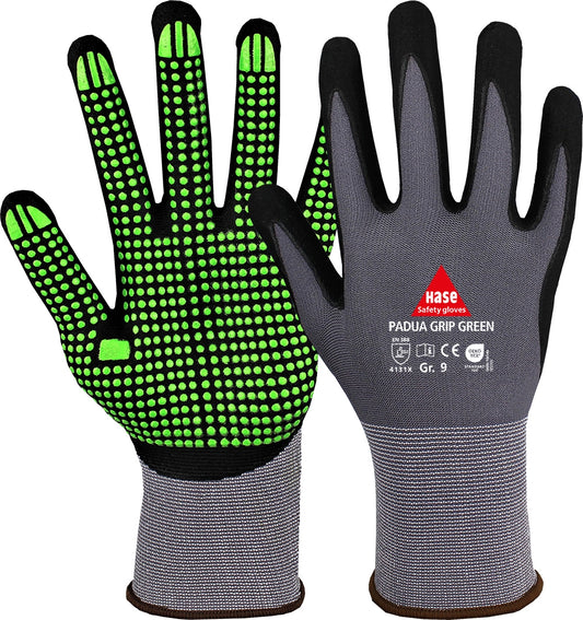 Hase Safety Gloves Padua Grip Green