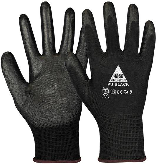 Hase Safety Gloves PU Black
