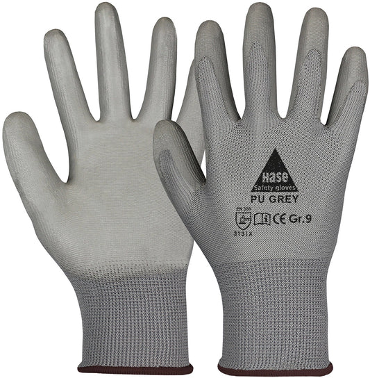 Hase Safety Gloves PU Grey