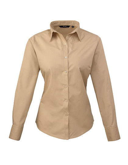 Premier  Langärmelige Bluse, Popelin PR300