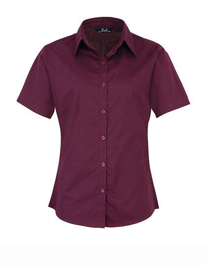 Premier Kurzärmelige Bluse, Popelin PR302