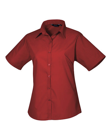 Premier Kurzärmelige Bluse, Popelin PR302