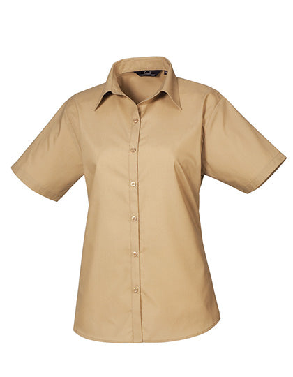 Premier Kurzärmelige Bluse, Popelin PR302