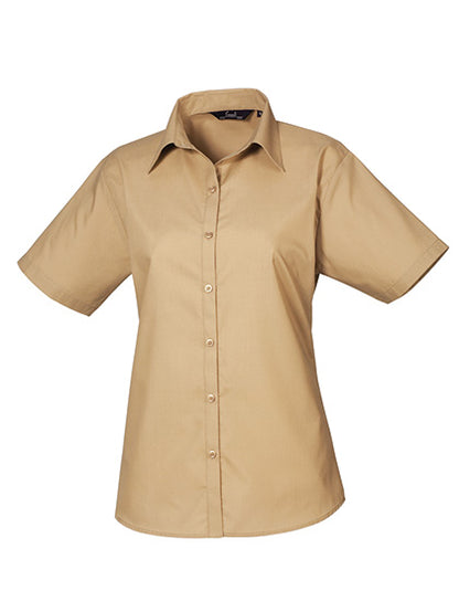 Premier Kurzärmelige Bluse, Popelin PR302