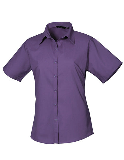 Premier Kurzärmelige Bluse, Popelin PR302