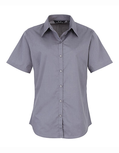 Premier Kurzärmelige Bluse, Popelin PR302